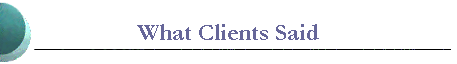 What Clients Said